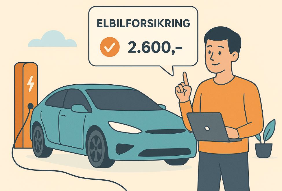 En mand tjekker bilforsikring i Danmark