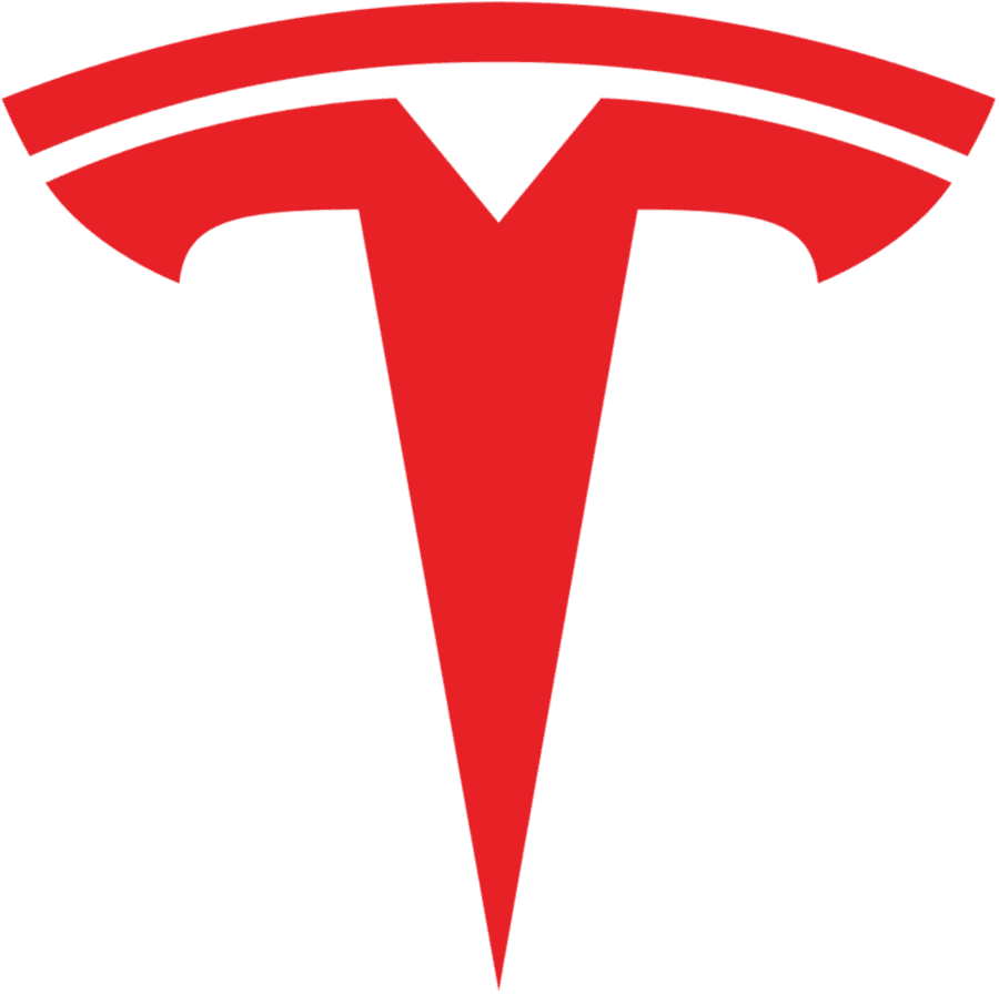 Tesla logo i rød