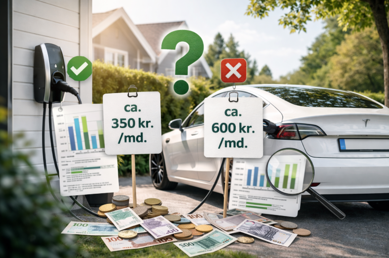 Tesla lader - hvad koster forsikringa på elbil